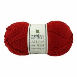 New ⌛ The WI 👩 Women's Institute Deep Red Soft And Smooth Aran Yarn 400g 👍