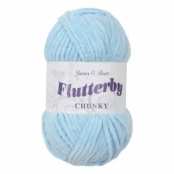 Promo 𧨠James C Brett Baby Blue Flutterby Chunky Yarn 100 G π