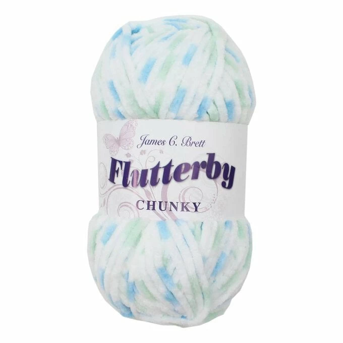 New ???? James C Brett White Blue Mint Flutterby Chunky Yarn 100 G ???? 3 New ???? James C Brett White Blue Mint Flutterby Chunky Yarn 100 G ????