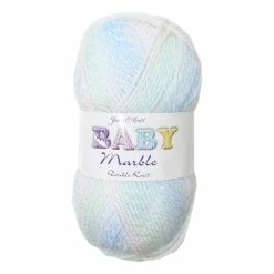 Best Pirce 🤩 James C Brett Mint Blue White Baby Marble DK Yarn 100g 🔔