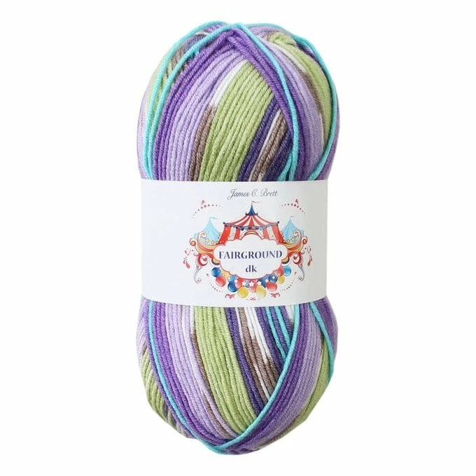 Budget ???? James C Brett Purple Lime Fairground DK Yarn 100g ⌛ 3 Budget ???? James C Brett Purple Lime Fairground DK Yarn 100g ⌛