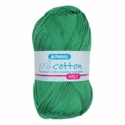 Coupon 🔥 Patons Green 100% Cotton 4 Ply 100g ⌛