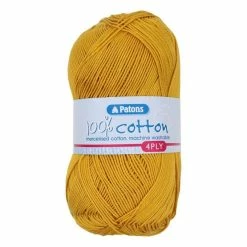 Best Pirce 🎉 Patons Yellow 100% Cotton 4 Ply 100g 🎁