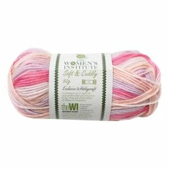 Hot Sale 😀 The WI 👩 Women's Institute Striped Pink Mix Soft And Cuddly DK Yarn 50g 👍
