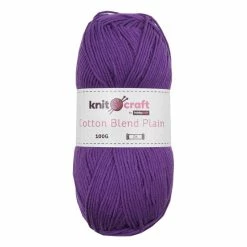 Best deal ✨ Knitcraft Purple Cotton Blend Plain DK Yarn 100g 👍