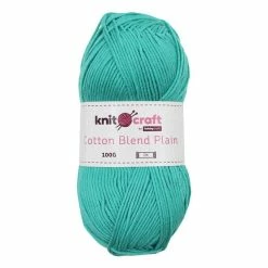 Best Pirce 🔥 Knitcraft Teal Cotton Blend Plain DK Yarn 100g 🧨
