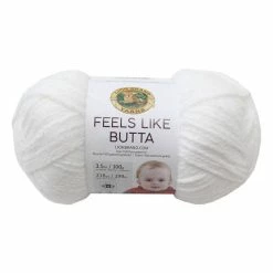 Promo 💯 Lion Brand White Feels Like Butta Yarn 100g ✨