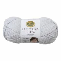 New 🔔 Lion Brand Pale Grey Feels Like Butta Yarn 100g ❤️