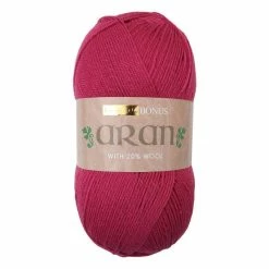 Best deal 🌟 Hayfield Raspberry Pink Bonus Aran Yarn 400g (626) ⭐
