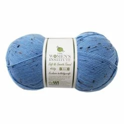 Promo 🛒 The WI 👩 Women's Institute Cornflower Soft And Smooth Tweed Aran Yarn 400g 🛒