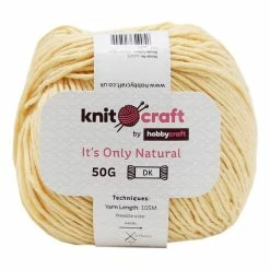 Best Pirce 😉 Knitcraft Yellow It's Only Natural Light DK Yarn 50g 🎉