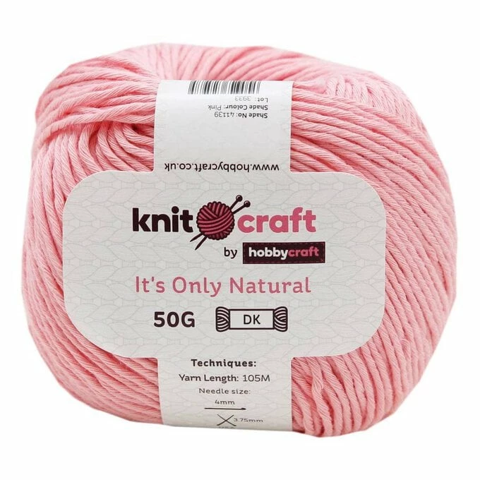 Flash Sale π Knitcraft Pink It's Only Natural Light DK Yarn 50g β€οΈ 3 Flash Sale π Knitcraft Pink It's Only Natural Light DK Yarn 50g β€οΈ