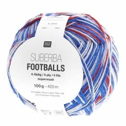 Hot Sale π₯° Rico Design Rico Blue-Red Superba Footballs 4 Ply Yarn 100g π