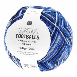 New π Rico Design Rico Blue-Black Superba Footballs 4 Ply Yarn 100g π₯